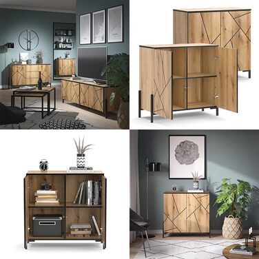 Комод з 2 шухлядами Vicco Hatto, 124 x 69.6 см, дуб