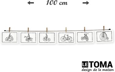 ЛеТОМА-мотузка для фотографій з 16 затискачами, включаючи запатентований тримач для мотузки, ідеально підходить для швидкого розвішування фотографій і листівок-мотузка для фотографій з високоякісної натуральної конопель-ручна робота в Німеччині (100 см, к