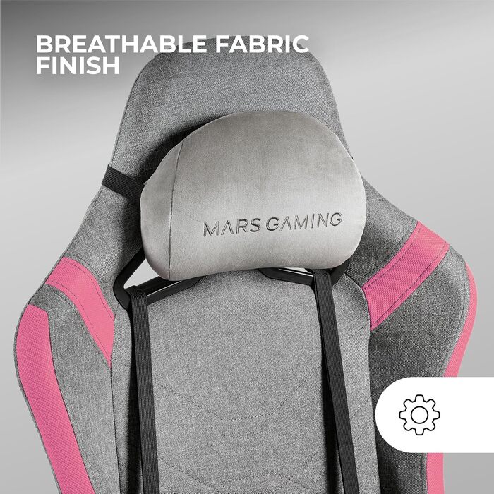Ігровий крісло Mars Gaming MGC-PRO Рожевий: дихаюча тканина, регульовані підлокітники, підтримка спини, XL-колеса