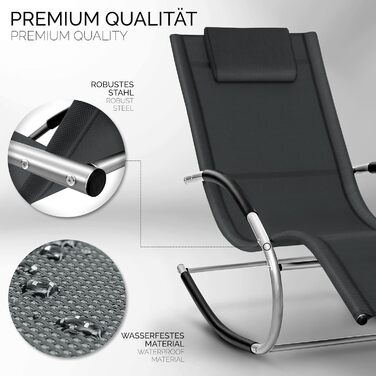 Relaxliege Tillvex: Лежак для саду | Лежак для відпочинку | Атмосферний лежак для саду, 150 кг, дихаючий (Антрацит/Сірий)