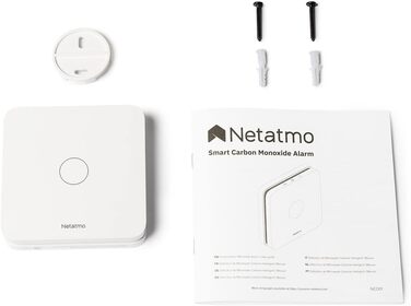 Netatmo детектор монооксиду вуглецю Wi-Fi, 10 років служби, 85 дБ, сертифікації EN 50291, NF, NCO-IT, білий