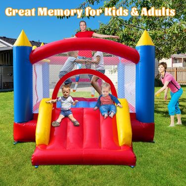 Надувний батут для дітей з насосом, міцний матеріал, для 3-4 дітей, 315x245x194 см (PVCSZ)