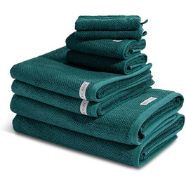 Вибір - органічна бавовна - 2 рушники для прання - 2 рушники для гостей - 2 рушники для душу - 2 рушники (набір з 8 шт. ) (моховий зелений)