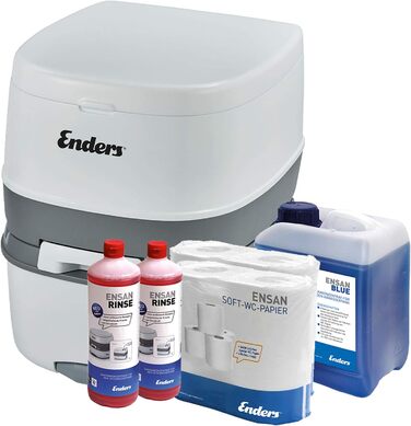Мобільний туалет Enders Supreme BlueXL Set - білий, з комплектом хімікатів та туалетного паперу