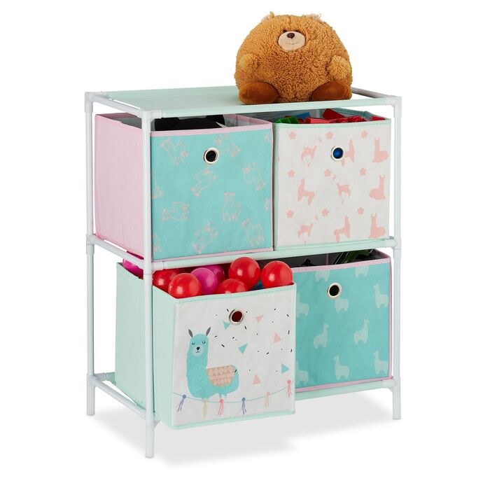 Поличка Relaxdays для дітей з ламою та коробками