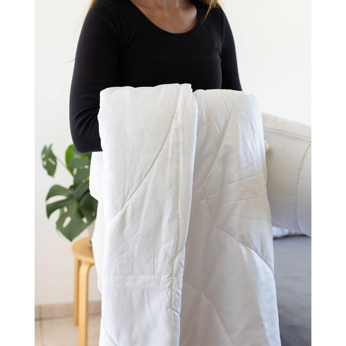 Подушка Wolkenfeld 70x80 конопля & - Зроблено в Німеччині - Для тих, хто спить на боці, на животі, на спині - Натуральна подушка з індивідуальним наповнювачем - Підходить для алергіків (200 х 200 см, бавовна)