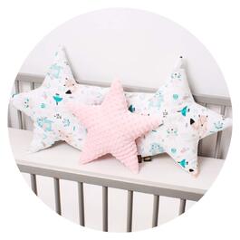 Набір подушок PaLulli з 3 упаковок, декоративні подушки у вигляді зірочок ø 40 см і 2 x ø 50 см, декоративні подушки у вигляді зірочок для дитячої кімнати, дитяча декоративна подушка з начинкою для спальні, дитяче ліжечко (Bears Pink)