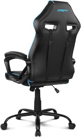 Крісло DRIFT GAMING DR50 -DR50B - професійне, регульоване по висоті, крісло-гойдалка, м'які підлокітники, штучна шкіра, 67 x 122-131 x 67 см (Синій, Сучасний)