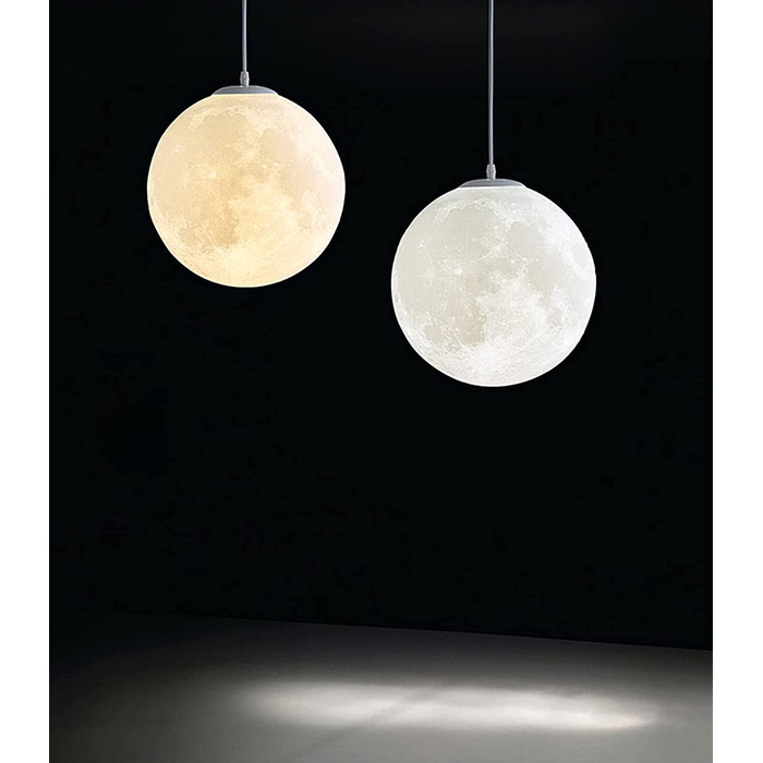 Підвісні стельові світильники з 3D-принтом Місяця-креативний стельовий світильник для всесвіту, планети, Місяця, нічника, стельової лампи, стельової лампи, Місяця для ресторану / бару / вітальні / дитячої / спальні, (22 см)