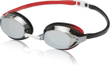 Дзеркальні окуляри Speedo Vanquisher EV, панорамні, антивідблискові, проти запотівання, із захистом від ультрафіолету Дзеркальний Червоний Чорний/Дим/Сірий