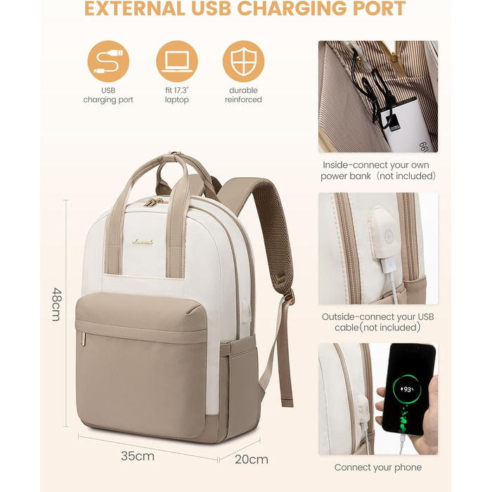 Жіночий рюкзак LOVEVOOK з відділенням для ноутбука 17,3