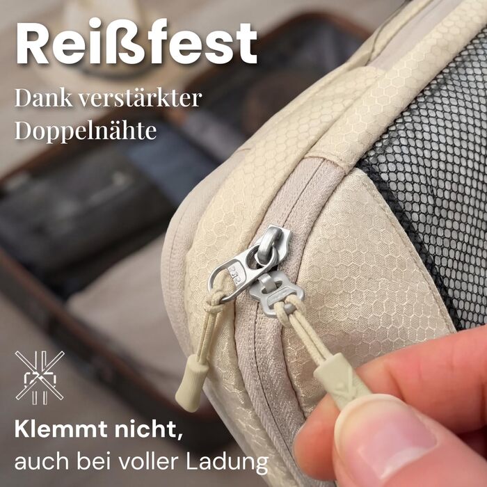 Набір компресійних органайзерів для одягу в подорожі Packing Cubes, 3 предмети (Desert Whisper - Бежевий) — аксесуари для валізи, рюкзака та кемпінгу