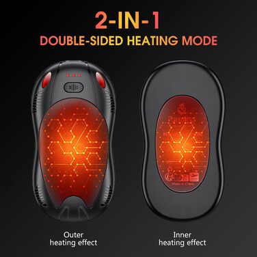 Електричний грілка для рук FANDLISS 10000mAh, 2 шт., з магнітним кріпленням, 3 режими нагріву, для кемпінгу та відпочинку на природі