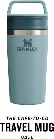 Термокружка Stanley Cafe To Go з нержавіючої сталі - 0.35L, Shale (Підтримує 4 години тепла, 5 годин холоду, для кави, з ручкою, миється в посудомийній машині)