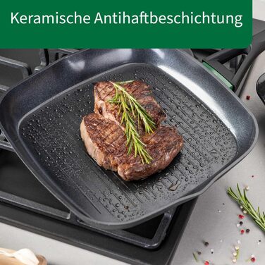 Grill-пательня Chefkoch Fackelmann Hamburg 28 см з антипригарним покриттям, з переробленого алюмінію, для всіх плит, сумісна з духовкою