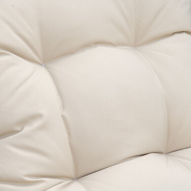 Шезлонг Outsunny Poly Rattan Садовий шезлонг регульований з подушкою в натуральному хакі 200x66x92см для саду та патіо