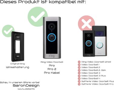 Накладки для Ring Video Doorbell Pro: нержавіюча сталь, аксесуари, кріплення, щиток, панель для кріплення на стіну, полірована сталь