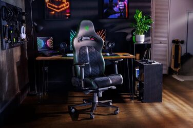 Ігровий крісло Razer Enki Schwarz: Комфорт на весь день (Підтримка попереку, широке сидіння, оптимізована щільність наповнювача, нахил до 152°) Зелений | Стандарт