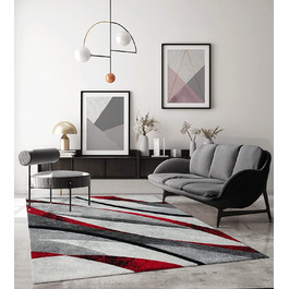 Килим для дому The Carpet 160х230 см сіро-червоний
