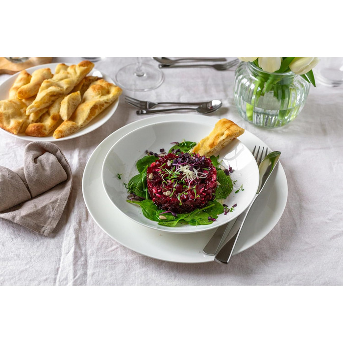 MÄSER Belmira: Сервіз для 6 осіб (18 предметів), класичний, білий порцелан