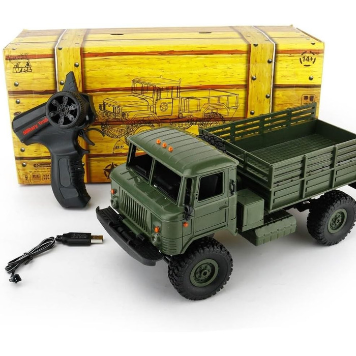 Радіокерований військовий всюдохід-вантажівка s-idee® Militär Truck 1:16 4WD 2.4 GHz