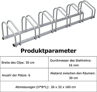 Підставка для велосипедів Einfeben 160х32х26 см стальна