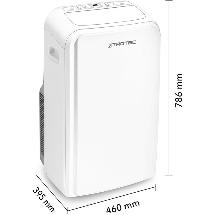 Мобільний кондиціонер TROTEC 3-в-1 охолодження, вентиляція, осушення Моноблочний кондиціонер 2,6 кВт 9 000 BTU/год для приміщень площею до 34 м і 85 м 2 рівні вентиляції (PAC 3000 X)