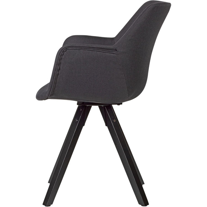 Набір обідніх стільців FineBuy 2 шт. з підлокітниками, 54x85x58 см, тканина, чорні ніжки, сучасний дизайн, м'який, для кухні