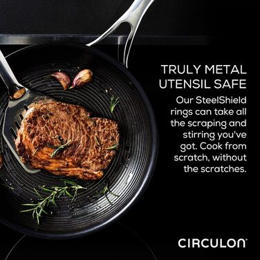 Сковорода Circulon SteelShield, стійка до подряпин, нержавіюча сталь, 25 см