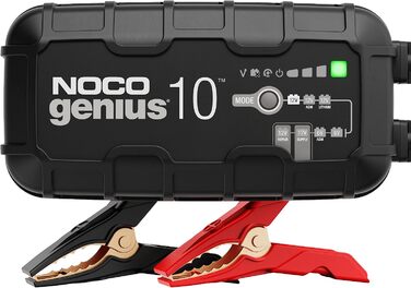 NOCO GENIUS10: Інтелектуальне зарядне пристрій для акумуляторів 6V/12V - Автоматичний підтримуючий заряд, сульфатор, захист від перевантаження, температурна компенсація - Для свинцево-кислотних та літієвих акумуляторів