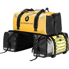 Сумки для багажу для мотоциклів ROCKBROS 62 л рулон багажу 55 л 100 водонепроникні мотоциклетні сумки ПВХ подвійні сідла жовті жовті