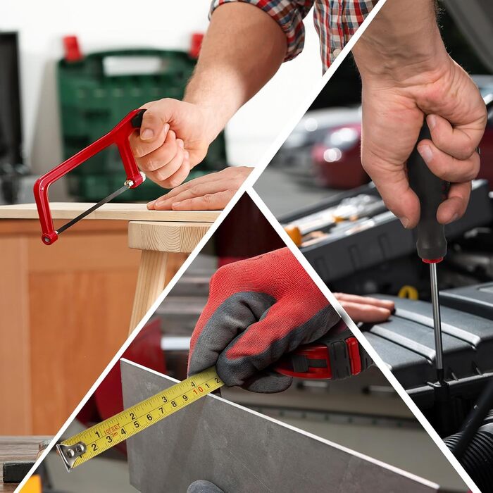 Набір інструментів TLGREEN 198 предметів у кейсі: побутовий, з тріскачкою, набором головок, викрутками – червоно-чорний