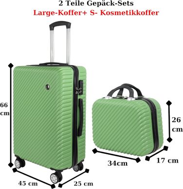 Набір валіз з твердою оболонкою Blade 2 шт. візок валіза дорожній кейс 4 здвоєні колеса - зелений