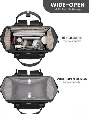 Сумка-рюкзак LOVEVOOK для жінок, для ноутбука, подорожей, роботи, школи, університету. Містка, водонепроникна, елегантна, бежева (15,6 дюймів)