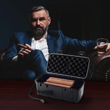 Портативний цигарний вологозбережувач (гумодор) у кейсі, водонепроникний, для 10 цигарок, розмір L (23,8 x 12,7 x 9,6 см)