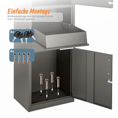 Скринька для листів Relaxdays з відділенням для пакунків