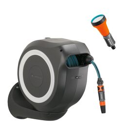 Шланг садовий Gardena RollUp M 20 м: гнучкий, з кріпленням на стіні, з розпилювачем, 20 м