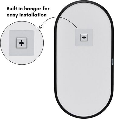 Дзеркало овальне Americanflat Spiegel Oval 30x61 см - чорне, для ванної, вітальні, спальні