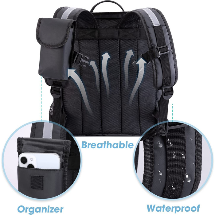 Термосумка-рюкзак MATEPROX 40L чорного кольору: ізольована, водонепроникна, з відкривачем для пляшок, для пікніка, кемпінгу, BBQ та походів