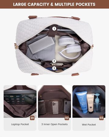 Жіноча дорожня сумка LOVEVOOK Велика ручна поклажа Weekender Travel Duffle Clinic Bag Set M-3 шт. бежевий