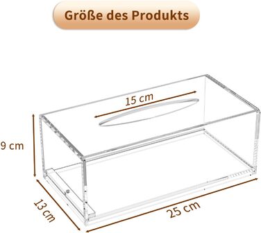 Акрилова коробка для косметичних серветок з магнітною кришкою, 25139 см, прозора для їдальні, ванної кімнати, офісу, автомобіля