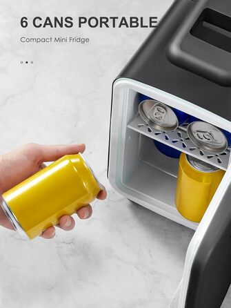 Міні-холодильник Reemix 4L/6 банок, портативний, для косметики, напоїв, їжі, чорний