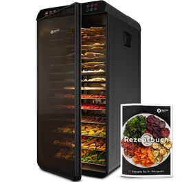 Електрична сушарка для фруктів та овочів Balter з нержавіючої сталі, 12 ярусів, 1100 Вт, 70 л об'єм, 12000 см² поверхня сушіння, BPA-free, 35–75 °C, таймер до 72 год