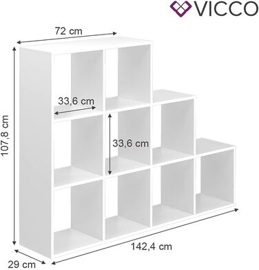 Сходова полиця Vicco, біла, 142,2 x 107,8 см