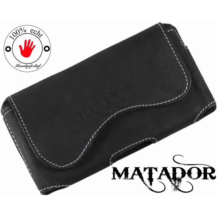 Чохол з натуральної шкіри MATADOR Slim Design, сумісний з чохлом для телефону iPhone 5 / 5S / 5C / SE Поясна сумка Перехресна кишеня з чохлом BeltClip (чорний)