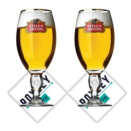 Склянка для пива Stella Artois Pint Roxley з золотистим обідком, 560 мл, 2 шт, Великобританія