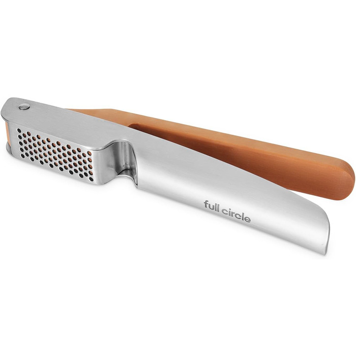 Пресс для часнику Full Circle Crushed It з вбудованим скребком - ручна преса для часнику та імбиру, легко миється, сумісна з посудомийною машиною, 19,6 x 4,86 x 2,5 см