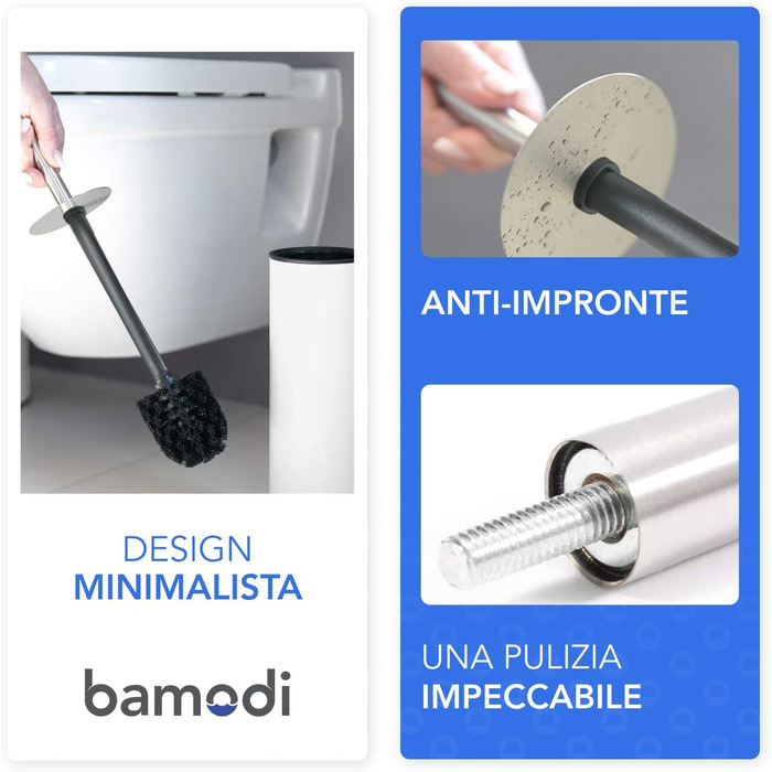 Тримач для щітки для унітазу Bamodi - нержавіюча сталь, міцний, гігієнічний, ефективне очищення, елегантний дизайн