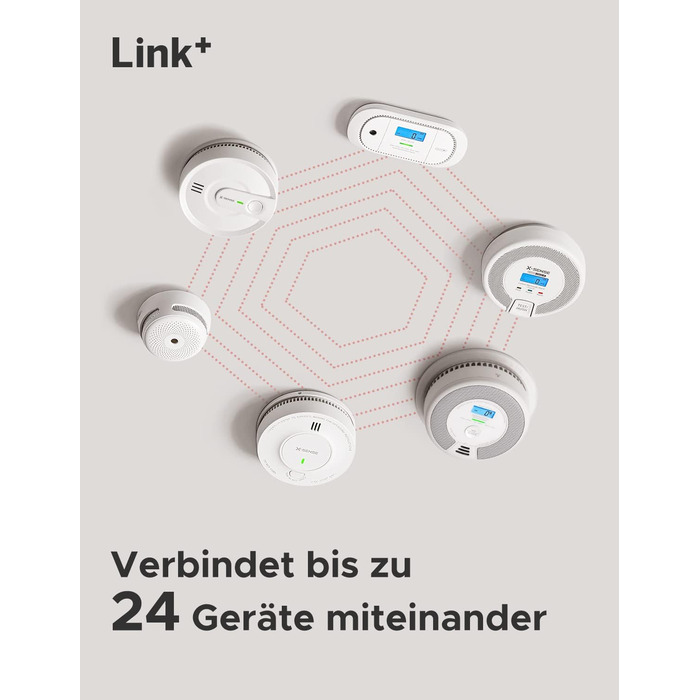 Виявлювач CO X-Sense з LCD-дисплеєм, SBS50, XC01-M (1 шт.) - для дому, з пам'яттю, з базою