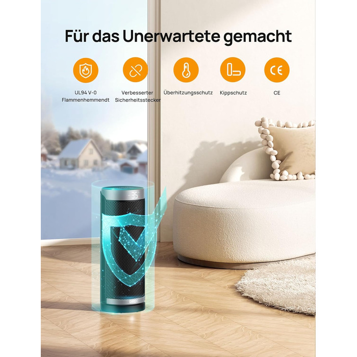 Електричний обігрівач Dreo Solaris Slim H3: тихий, енергоефективний, з осциляцією, пультом керування та захистом від перегріву